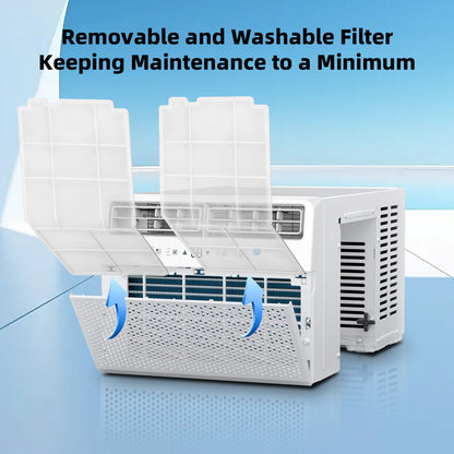 Cowsar Quiet Window Air Conditioner 10,000/1,2000 BTU, Window AC Unit Cooling Room 450-550sq.ft