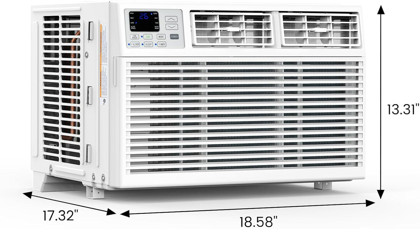 Cowsar Quiet Window Air Conditioner 10,000/1,2000 BTU, Window AC Unit Cooling Room 450-550sq.ft